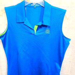 Nike Golf Fit Dry Vest Womens Sz M(8-10) Blue / Green  Bright Blue Neon Green